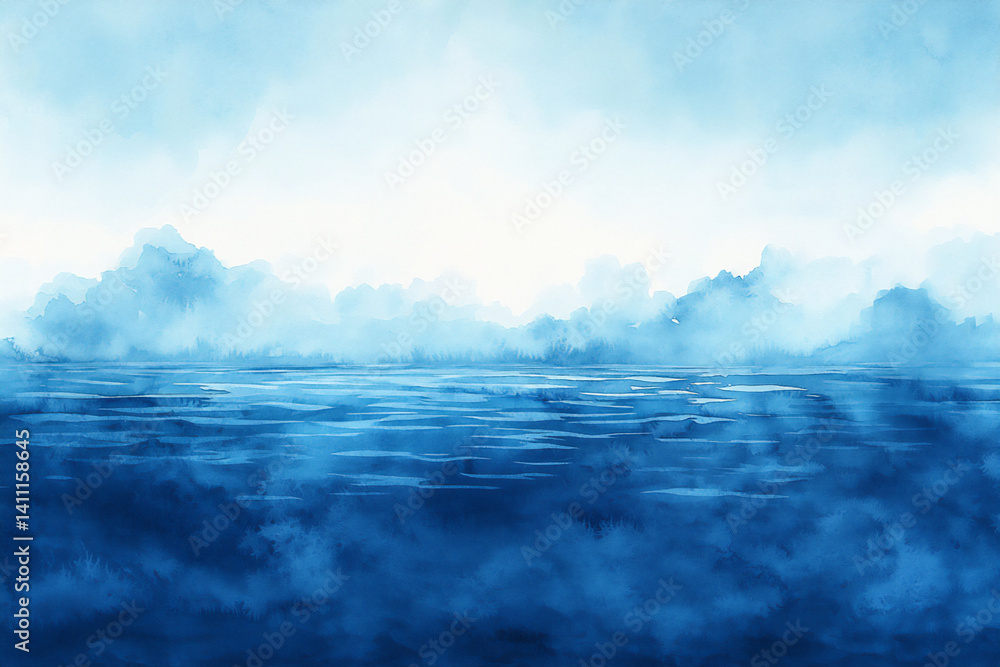 Fototapeta premium blue gradient watercolor background,