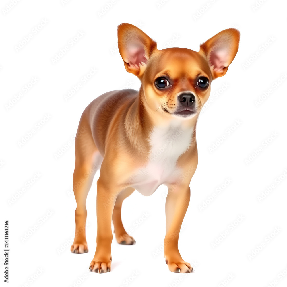 Pretty brown standing chihuahua isolated on a white background Pretty brown standing chihuahua isolated on a white background