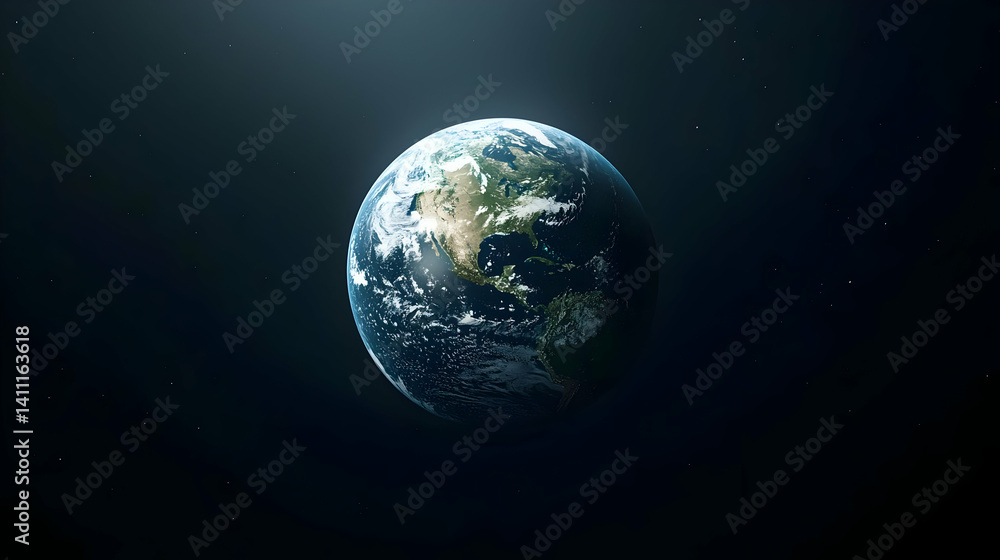 Obraz premium Pixelated Earth In Outer Space