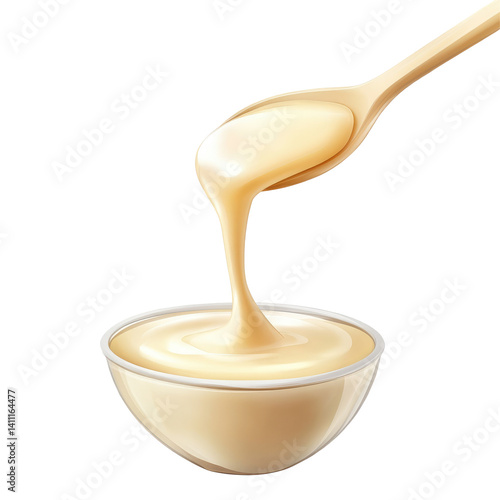 Sweet Condensed Milk on transparent background