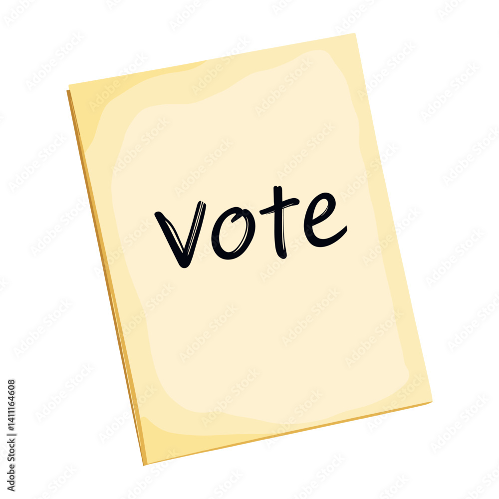 Sticky note vote simple participation engagement vector Sticky note vote simple participation engagement vector