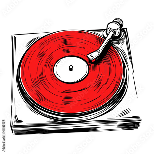 Record player record illustration turntable vector