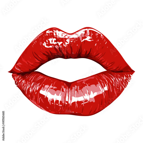 Red lipstick kiss mark cosmetics red art vector