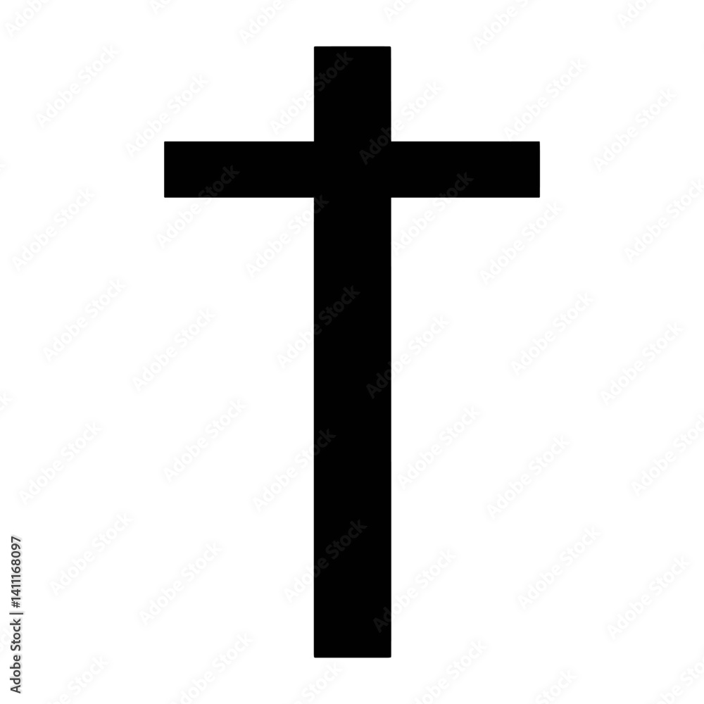Thin cross silhouette symbol black vector
