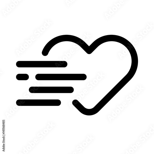 fast heart icon with line style, perfect for user interface projects