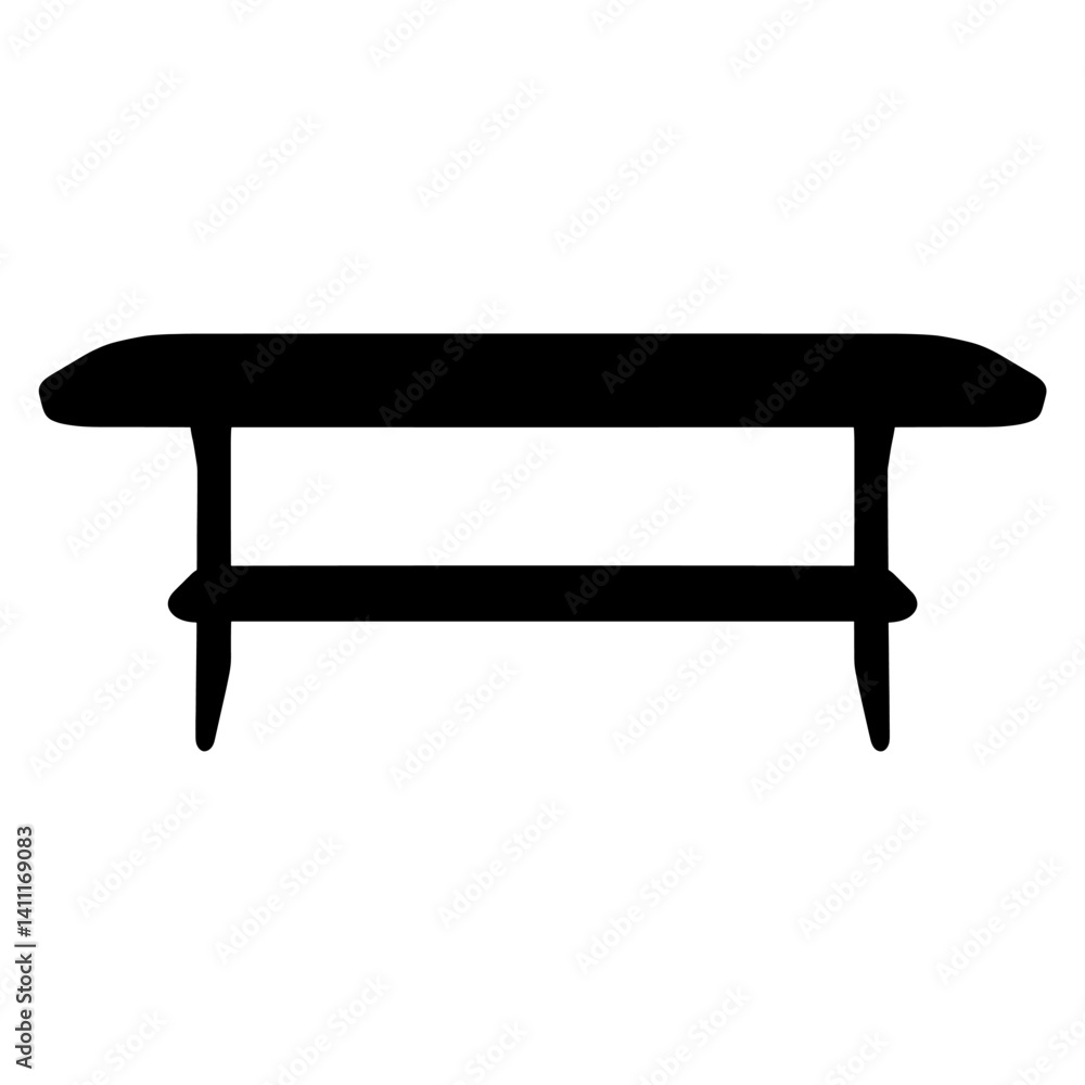 Modern rack furniture silhouette table black vector Modern rack furniture silhouette table black vector