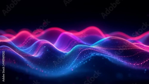 Wallpaper Mural Looping waveform lines, holographic effect, audio reactive style, futuristic gradient background Torontodigital.ca