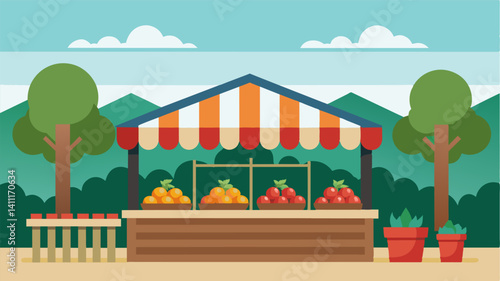The absence of customers and vendors is a haunting reminder of the impact of corporate agriculture and the decline of small local farmers.. Vector illustration