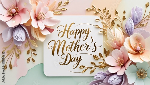 Happy Mother's Day Elegant Floral Greeting Card Design