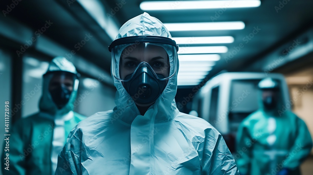 Protective Gear: Healthcare Workers in Hazmat Suits Protective Gear: Healthcare Workers in Hazmat Suits