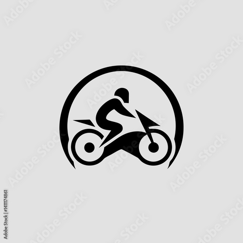 Vector logo of a motorcycle with a raider