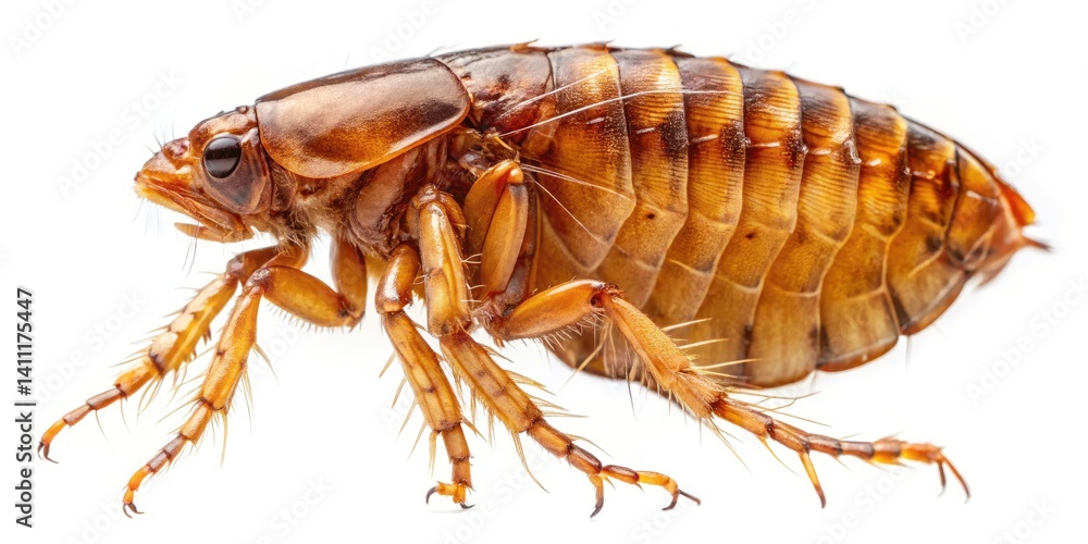 Obraz premium Flea Microphotography: High-Resolution Insect Image for Entomology Research