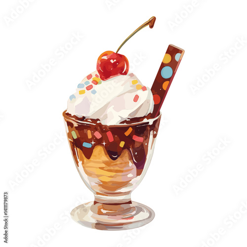 Ice Cream Sundae sundae cream illustration vector