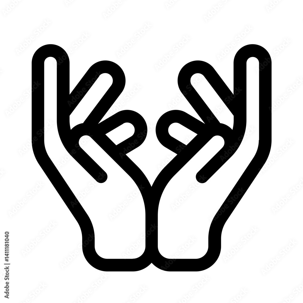 Obraz premium namaste mudra icon with line style, perfect for user interface projects