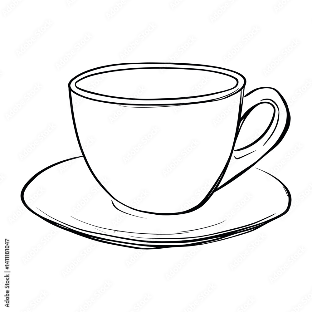 Coffee espesso cup simple white line vector Coffee espesso cup simple white line vector