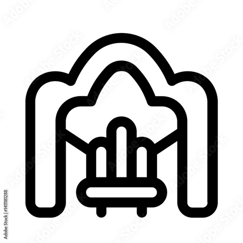 throne icon with line style, perfect for user interface projects