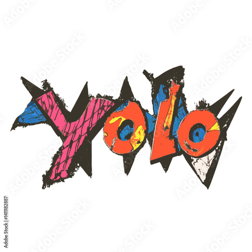 Vibrant style yolo art vector
