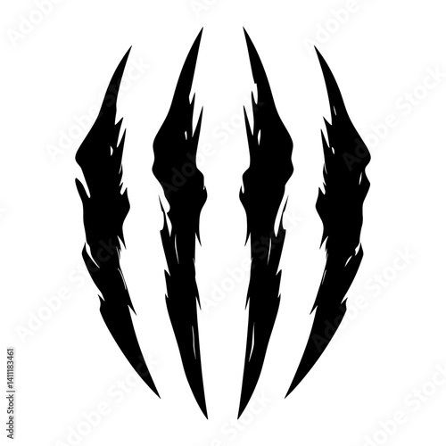 Black claws scratching illustration animal design vector