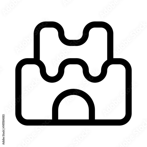 sand castle icon with line style, perfect for user interface projects