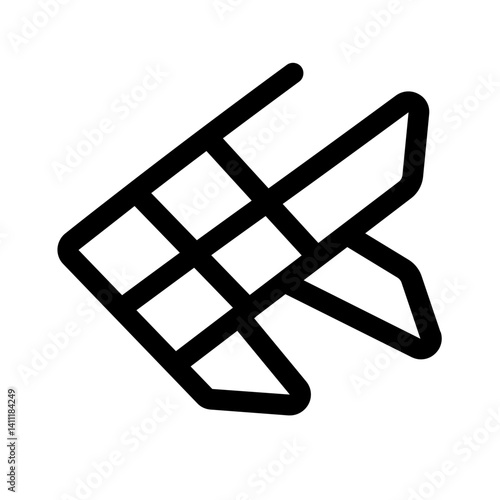 fish origami icon with line style, perfect for user interface projects