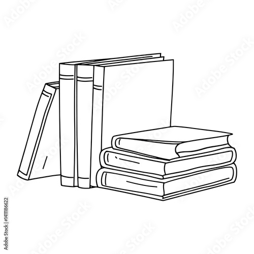 Book art drawing simple vector