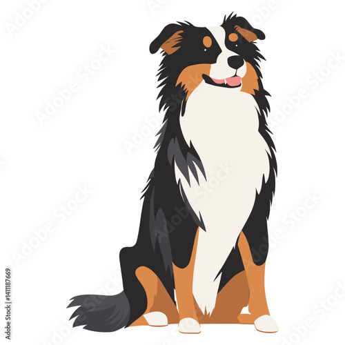 Collie dogs animal pet illustration vector