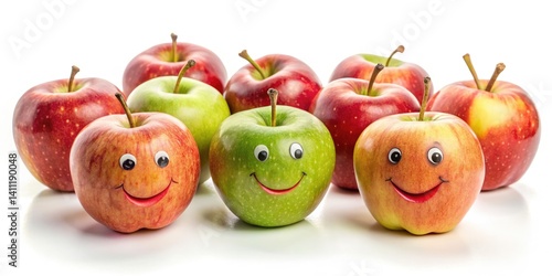 Minimalist Smiling Apples: Happy Fruit Photography Collection