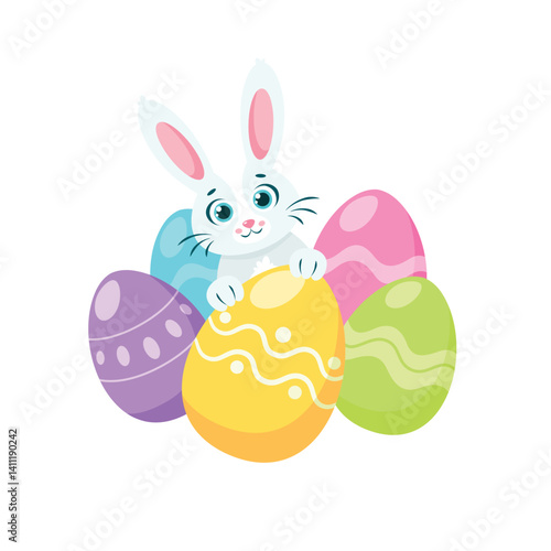 easter bunny with eggs