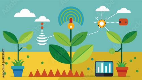 By integrating soil moisture data with other environmental factors precision sensors can help farmers predict potential crop diseases and pests.. Vector illustration