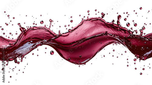 red wine splash on white background