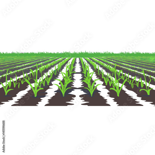 Grass field border illustration nature agricultural vector