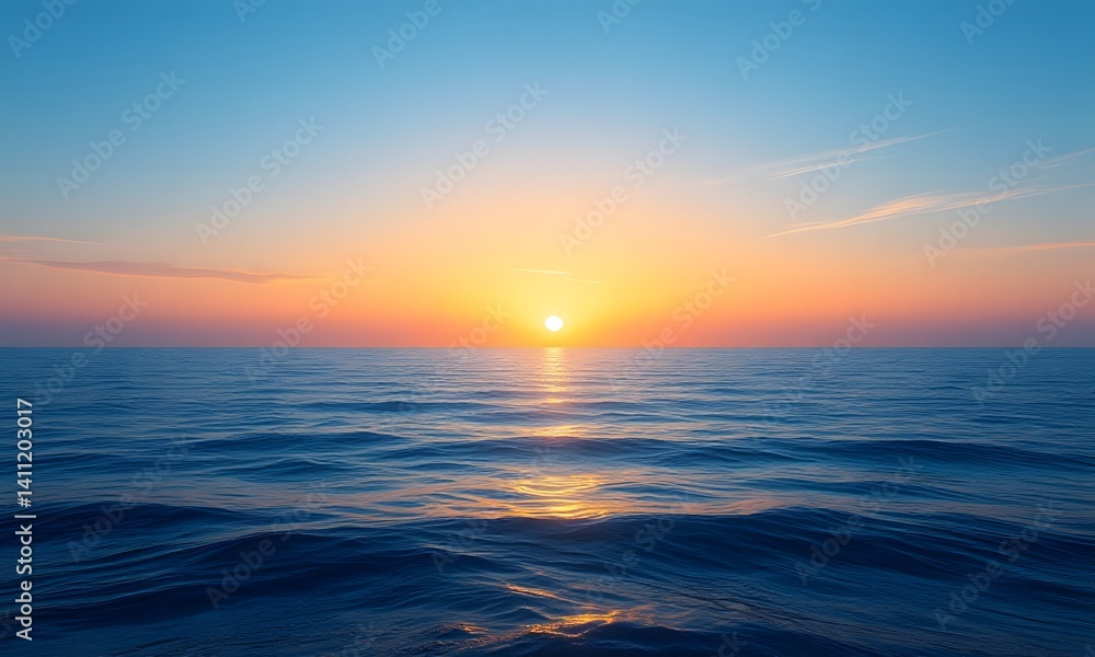 Obraz premium A colorful sunset on top of calm waters.