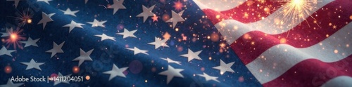 Patriotic abstract background with gray American flag elements and subtle fireworks effects , Abstract Background, Independence Day