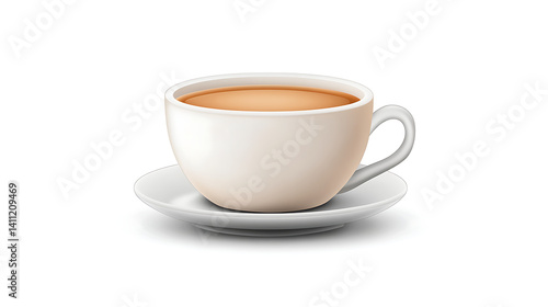 Wallpaper Mural White ceramic teacup with tea on white background Torontodigital.ca