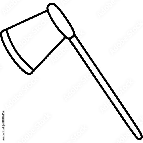 Flat Vector Design of an Axe for Outdoor Activities and Woodworking
