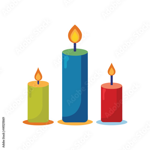 three burning candles