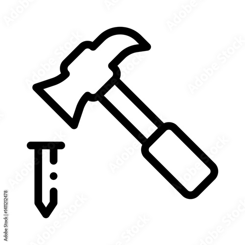 hammer line icon