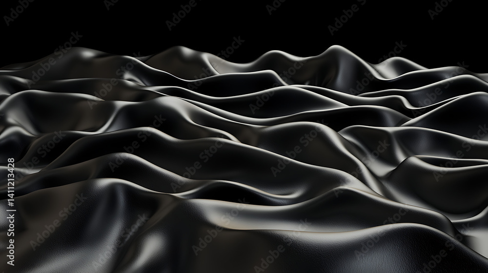 Obraz premium A black and white image of a wave with a dark background