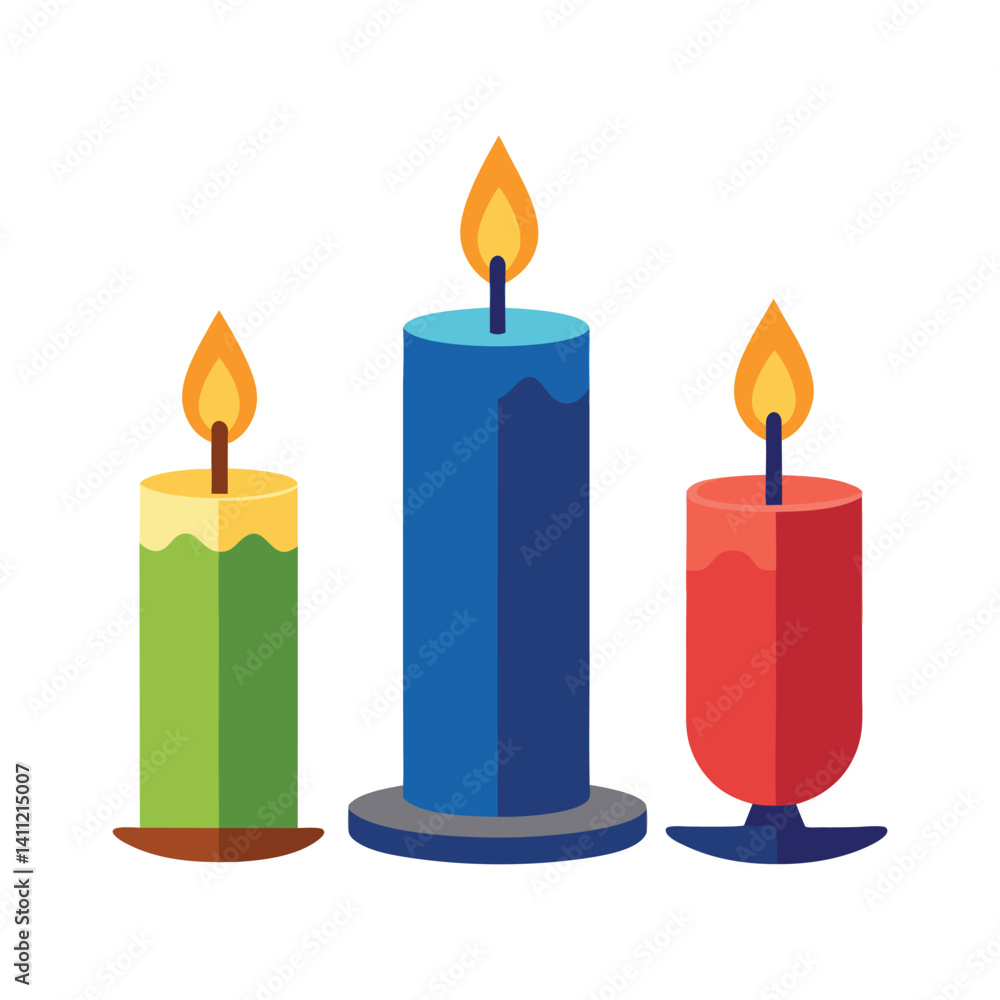 three candles isolated on white background three candles isolated on white background