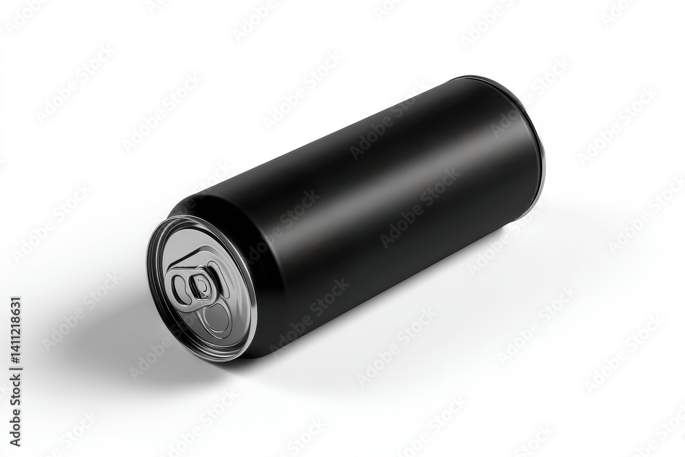 Empty black aluminum beverage can on a white background. Empty black aluminum beverage can on a white background.
