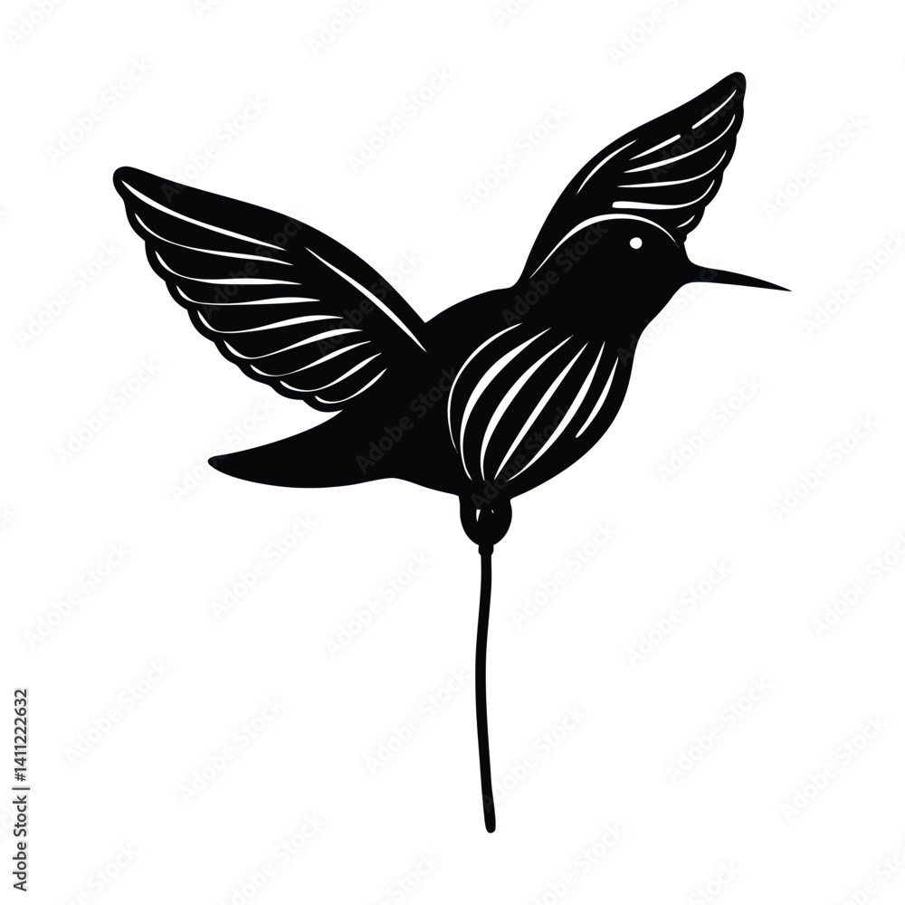 Obraz premium A balloon shaped like a hummingbird on white background.