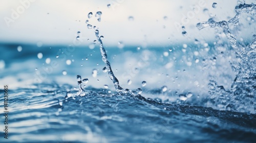 water splash on blue