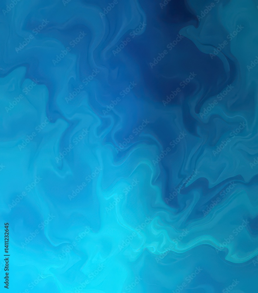 Fototapeta premium Abstract swirling blue-green nebula texture, ethereal and calming, teal, wave
