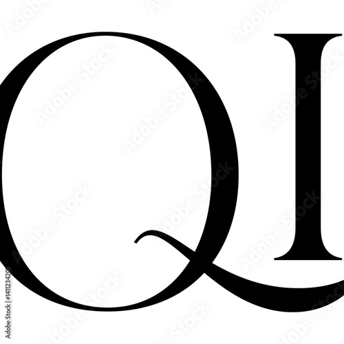  abstract QI letter logo monogram illustration