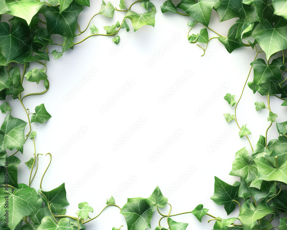Naklejka premium A lush ivy vine border framing the space for text with a vibrant, natural design