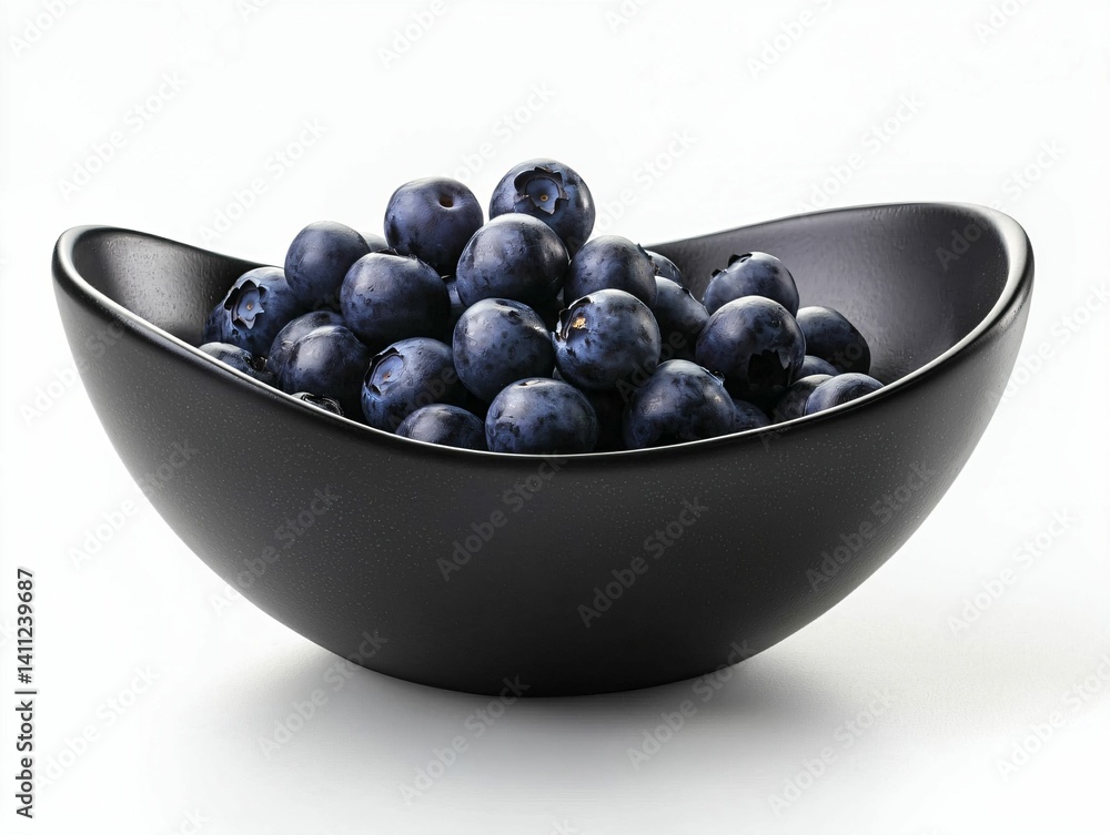 Blueberries in Black Bowl Blueberries in Black Bowl