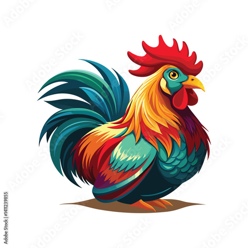 rooster isolated on white background