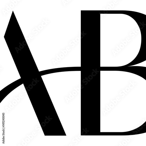  abstract AB letter logo monogram illustration