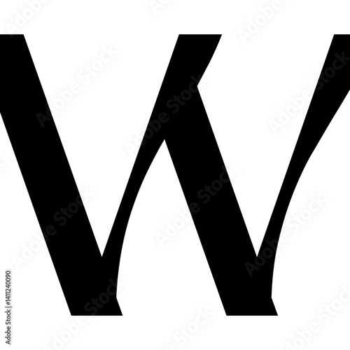  abstract W letter logo monogram illustration