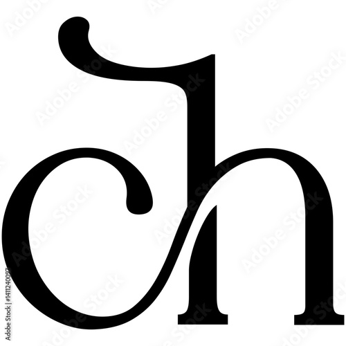  abstract CH letter logo monogram illustration